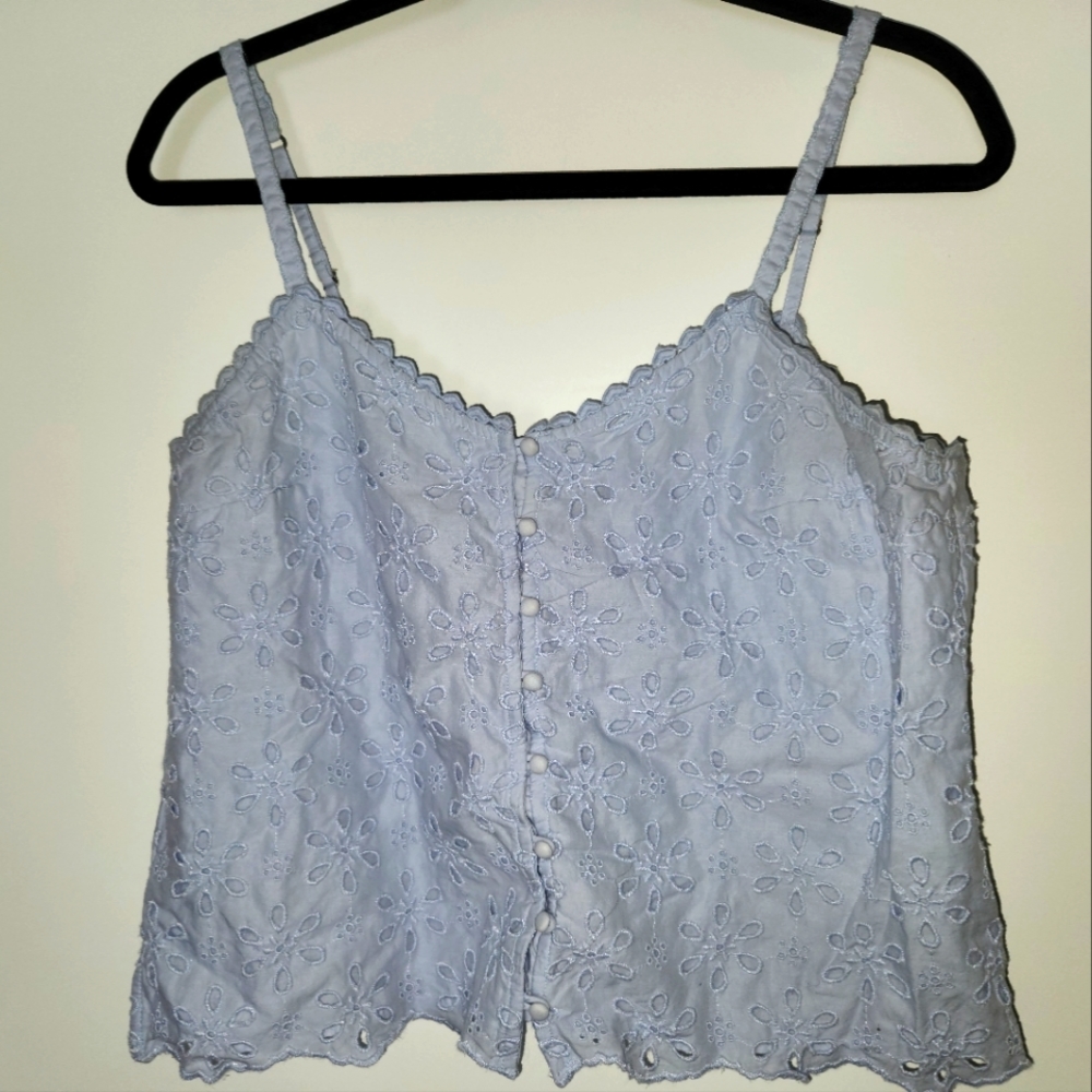 Aberdeen & Fitch floral print tank, light blue, L
